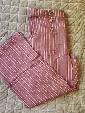 Maurices Pink Striped Wide Leg Pants